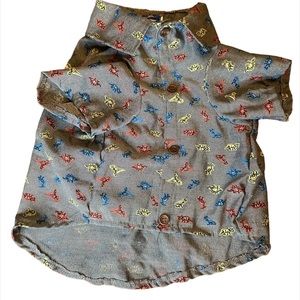 Dinosaur button up shirt for dogs